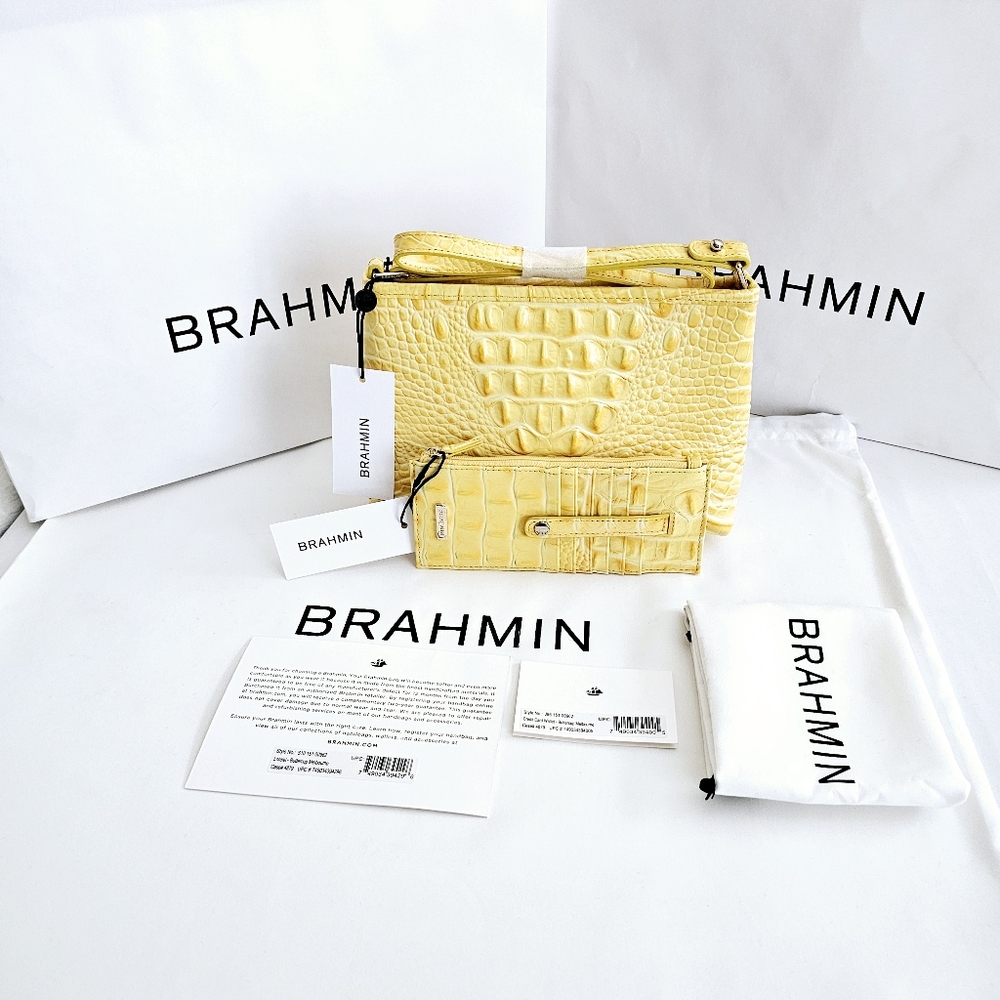 NWT Brahmin BUTTERCUP Lorelei w/Credit Card Wallet
